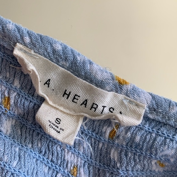 PACSUN L.A HEARTS BLUE FLORAL HALTER TANK - Picture 3 of 3